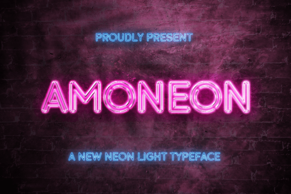Amoneon: The Neon Display Font That Makes Your Handmade Brand Glow