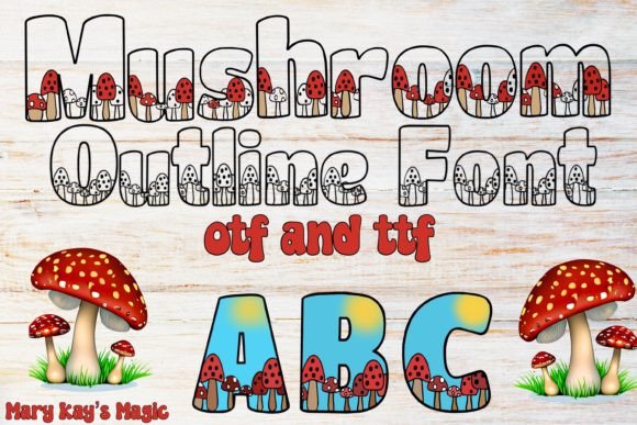 Mushroom Outline: A Whimsical Display Font for Editorial Design