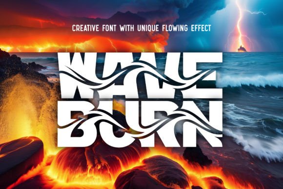 Wave Burn: A Creative Display Typeface for Editorial Design